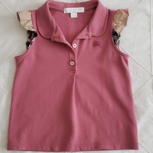 2Y Burberry Flutter-sleeve Cotton Pique Polo Shirt